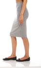 MODAL PENCIL SLIM SKIRT (LIGHT H. GREY)