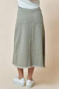 Light olive denim skirt