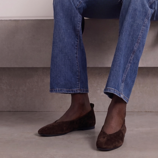 Erika II Suede Ballet Flats (BROWN SUADE)