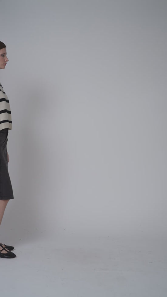 PANEL DENIM SKIRT (BLACK DENIM)