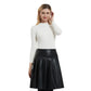 Mia Mod Leather Pleated Skirt